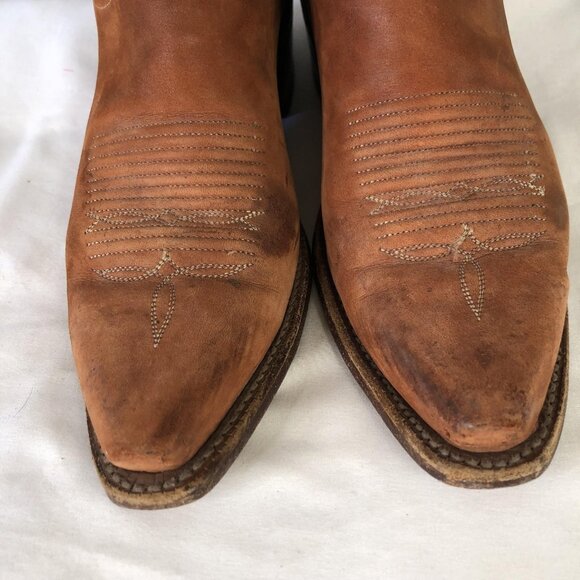 Lucchese 1883 Boots Womens Size 6.5 Brown Green Leather Western Cowboy Cowgirl - Picture 14 of 16